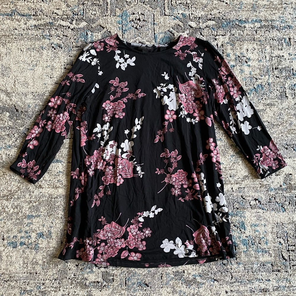 J.Jill cherry blossom black tunic